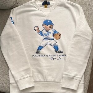 Ralph Lauren White Polo Bear Kids Sweater